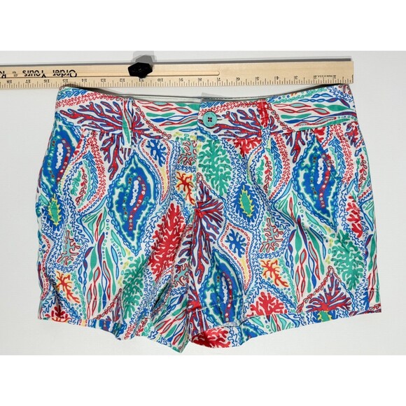 Lilly Pulitzer Callahan Shorts Blue Red Teal Coral Pattern Women’s Size 4 (31”W) - Picture 6 of 8